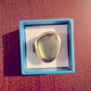 Silpada oxidized silver and jade stone ring